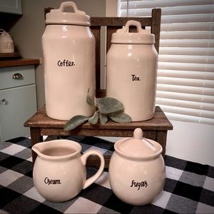 Rae Dunn Coffee, Tea, Sugar, Cream set